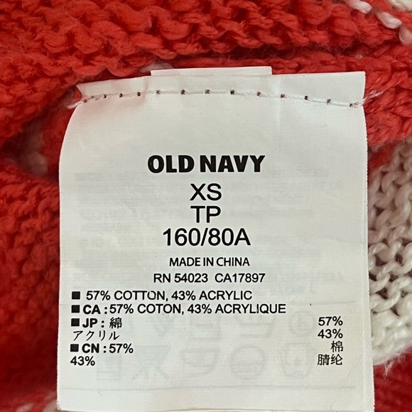 Red & White striped Old Navy Sweater 3/4 Sleeves - Picture 5 of 5